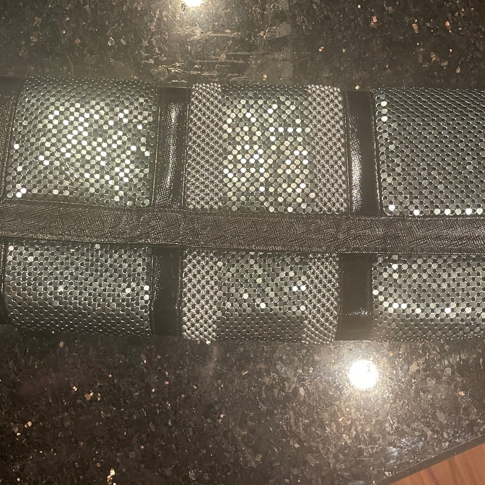 BCBG Black sequin clutch purse